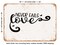 DECORATIVE METAL SIGN - Love Never Fails - 4 - Vintage Rusty Look